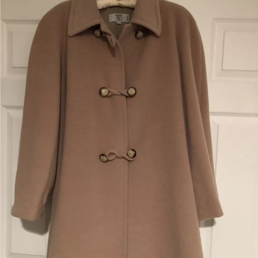 Valentino Miss V ALine camel hair swing style coat